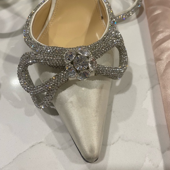 Mach & Mach Double Bow White Heels - Picture 4 of 9